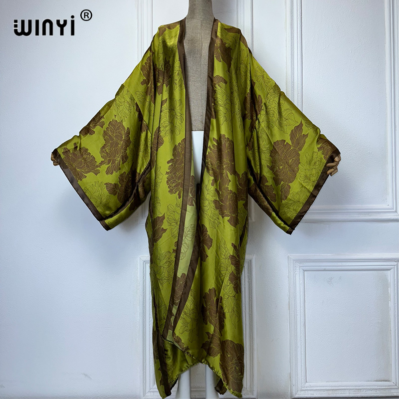 Cover Up Kaftan - Winyi áfrica boho impressão quimonos vestidos
