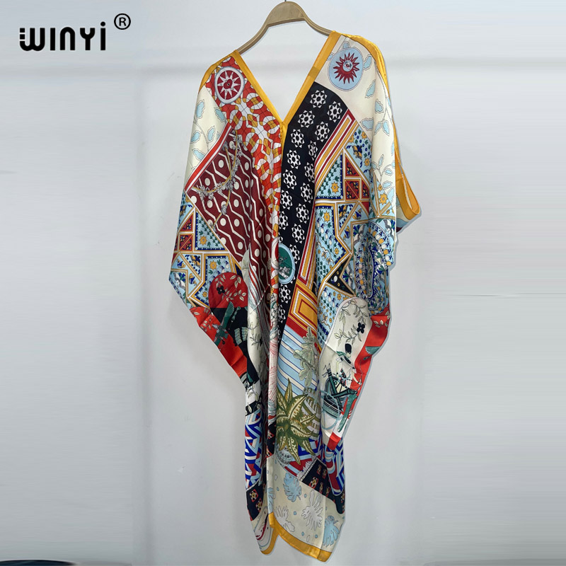 WINYI-Vestido de praia boêmio  - Cover Up Kaftan avaliação e preço