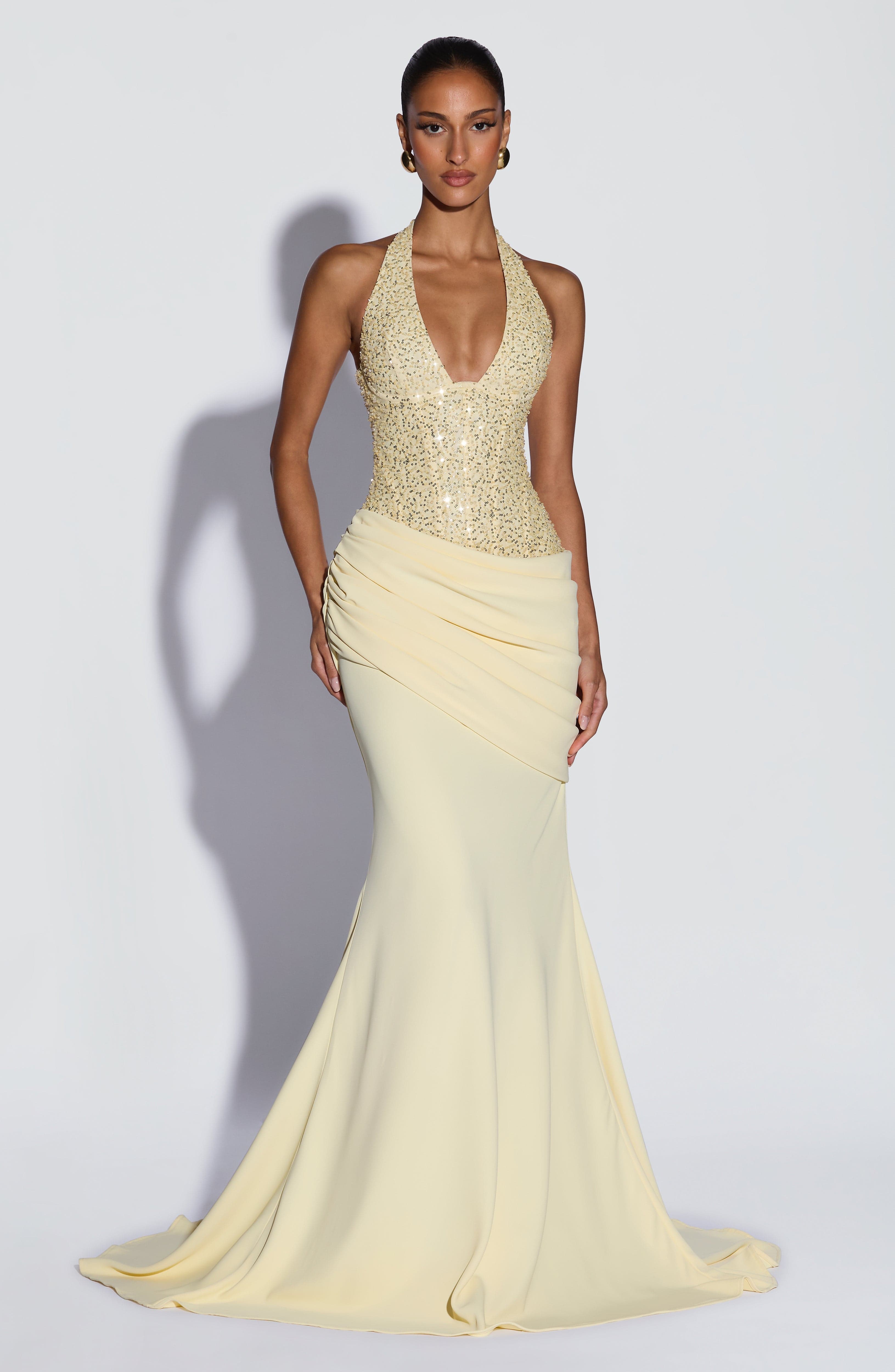 Vestido Longo Sereia Luxuoso c - Maxi Dress Halter avaliação e preço