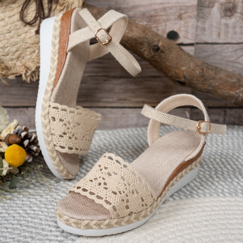 Sandálias Femininas de Renda c - Wedge Espadrille Women avaliação e preço