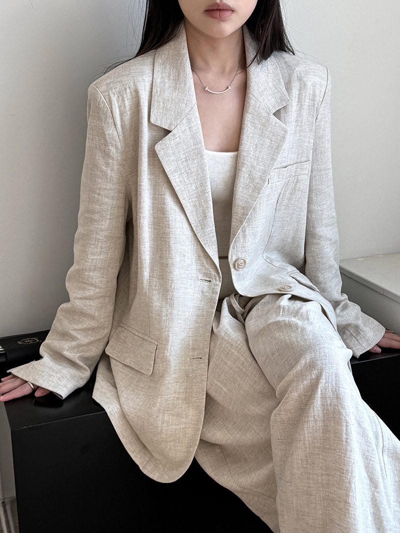 Outono high-end material de li - Linen Pant Wide avaliação e preço