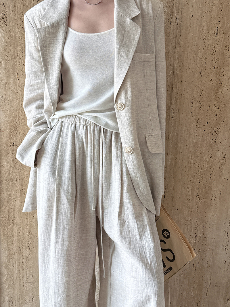 Outono high-end material de li - Linen Pant Wide avaliação e preço