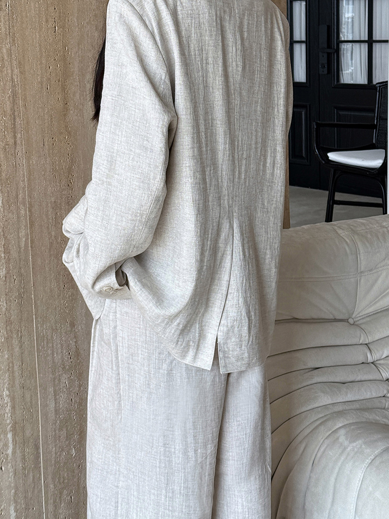 Outono high-end material de li - Linen Pant Wide avaliação e preço