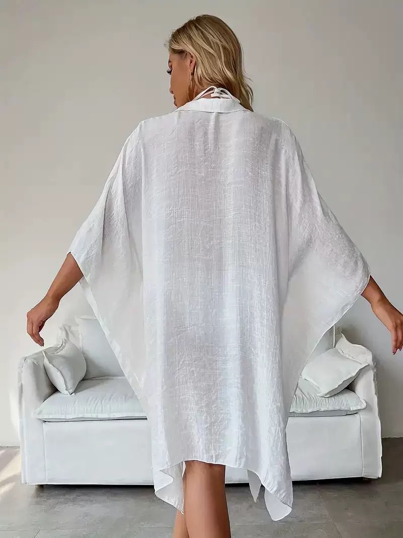 Cardigã solto de verão com pro - Cover Up Kaftan avaliação e preço