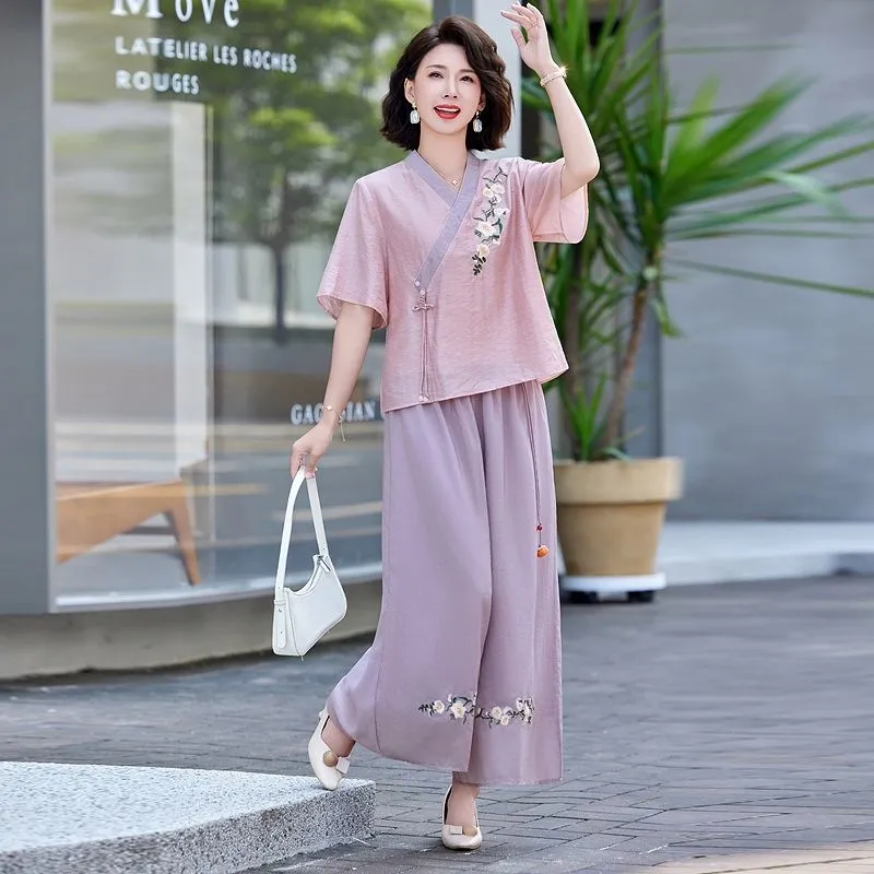 Conjunto de duas peças em linh - Linen Pant Wide avaliação e preço