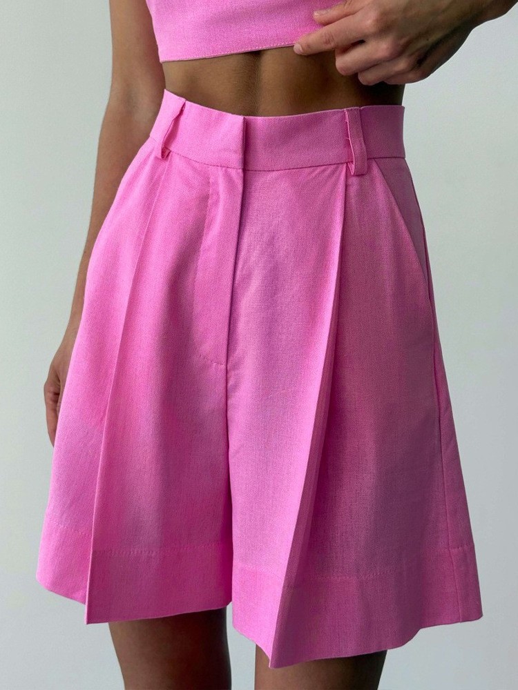 Shorts Casuais de Linho de Per - Linen Pant Wide avaliação e preço