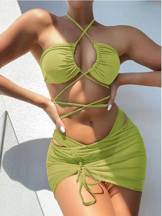 Biquíni Feminino de Cintura Al - Swimsuit Bikini Ruched avaliação e preço